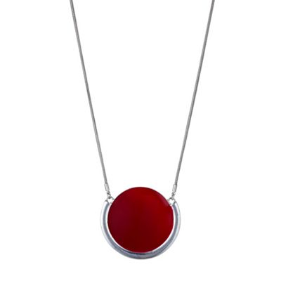 Designer red disc pendant necklace